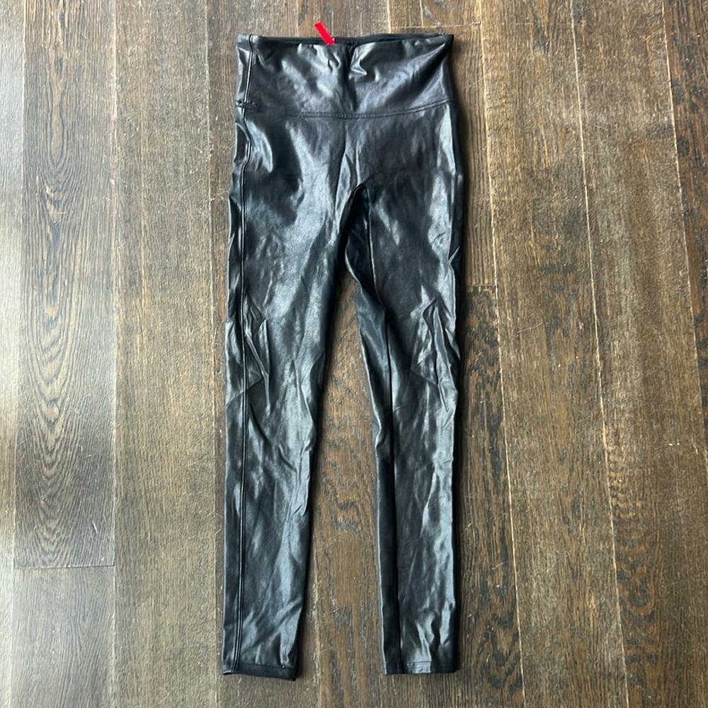 Spanx faux leather black leggings